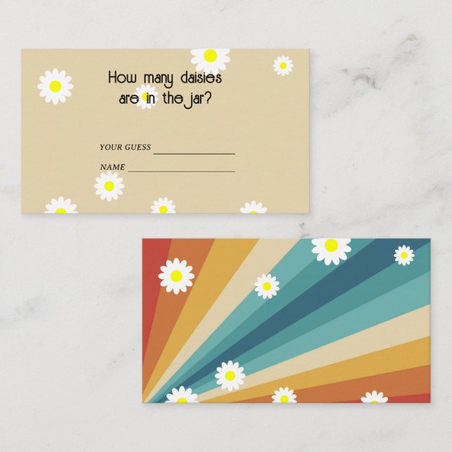 Retro Groovy - How many daisies are in the jar Enclosure Card (Front/Back)