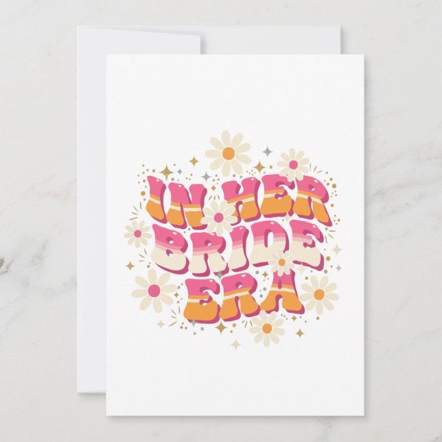 Retro Groovy In Her Bride Era 70s Bachelorette  Thank You Card (Front)