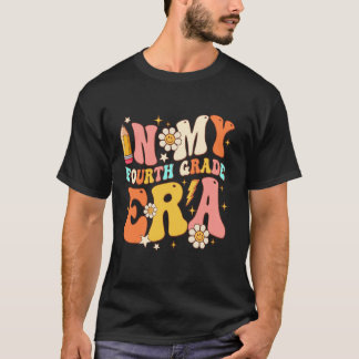 Retro Groovy In My Fourth Grade Era Students Back  T-Shirt