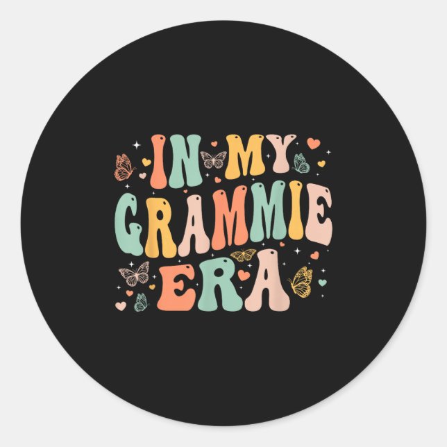 Retro Groovy In My Grammie Era Mother's Day Women  Classic Round Sticker (Front)