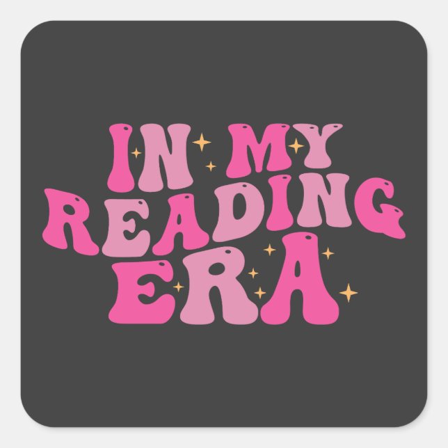 Retro Groovy In My Reading Era  Square Sticker (Front)