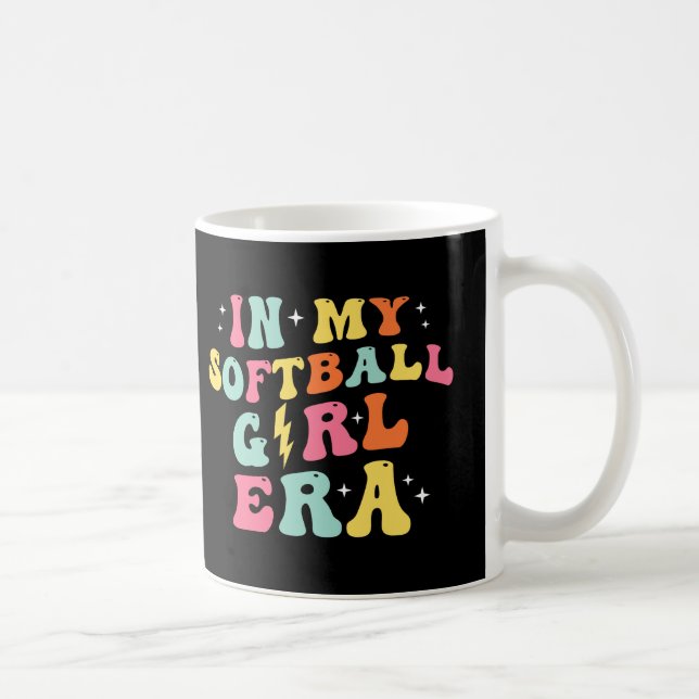 Retro Groovy In My Softball Girl Era Coffee Mug (Right)