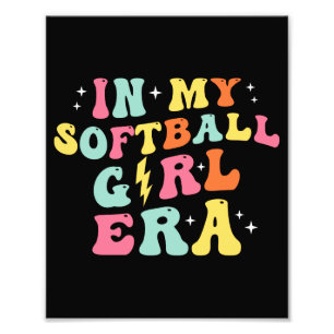 Retro Groovy In My Softball Girl Era Photo Print