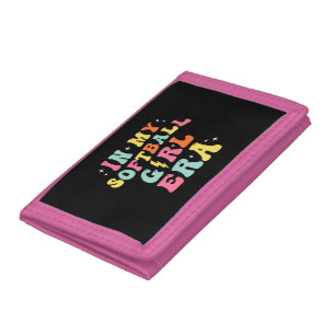 Retro Groovy In My Softball Girl Era Trifold Wallet