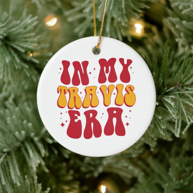 Retro Groovy In My Travis Era  Ceramic Ornament (Tree)