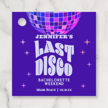 Retro Groovy Last Disco Bachelorette Weekend Party Favor Tags by littleteapotdesigns at Zazzle