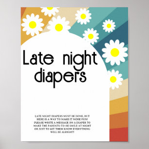 Retro Groovy \ Late night diapers game Poster