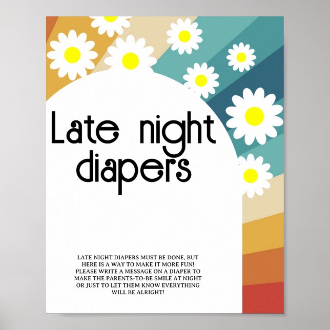 Retro Groovy \ Late night diapers game Poster (Front)