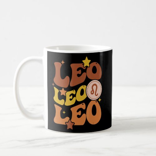 Retro Groovy Leo Zodiac Sign Astrology July August Coffee Mug