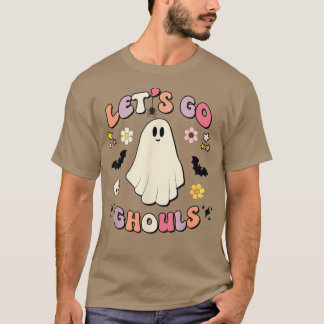 Retro Groovy Let's Go Ghouls Boo Ghost Cute Hallow T-Shirt
