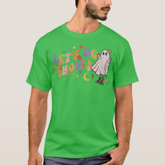 Retro Groovy Let's Go Ghouls Ghost 70s Hippie Hall T-Shirt
