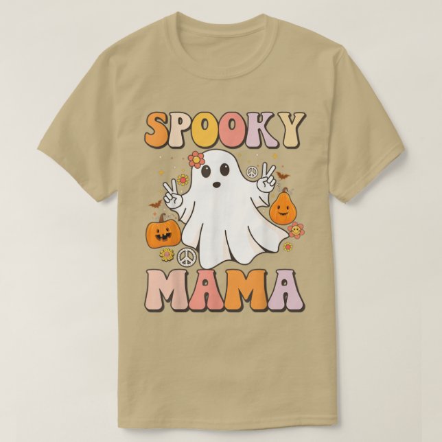 Retro Groovy Let's Go Ghouls Halloween Ghost Outfi T-Shirt (Design Front)