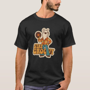 Retro Groovy Llama Disco T-Shirt