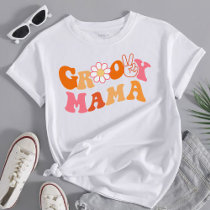 retro groovy mama First Birthday Matching  T-Shirt