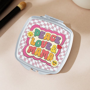 Retro Groovy Mama Quote Typography Mother's Day Compact Mirror