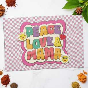 Retro Groovy Mama Quote Typography Mother's Day Kitchen Towel