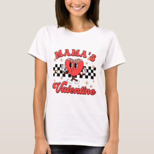 Retro Groovy Mama's Valentine Cute Heart Boys Girl T-Shirt