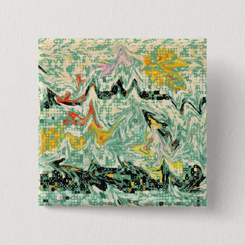 Retro Groovy Marbled Swirl Abstract Pattern Button
