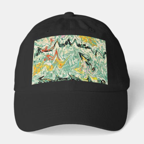 Retro Groovy Marbled Swirl Abstract Pattern Hat