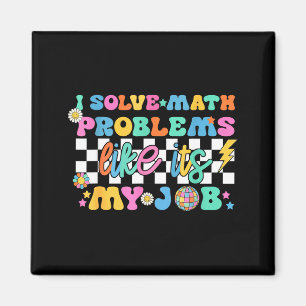 Retro Groovy Math Teacher Funny Back To School Gif Magnet