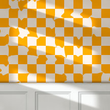 Retro Groovy Melting Checkerboard Pattern Yellow