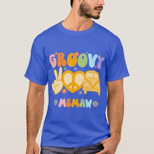 Retro Groovy Memaw Grandma Hippie Family Matching  T_Shirt