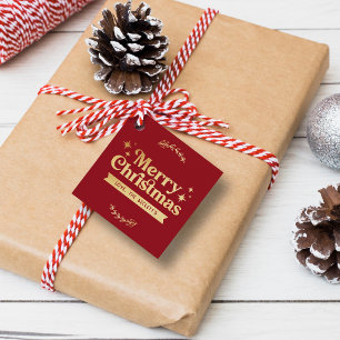 Retro Groovy Merry Christmas Holiday Favor Tags