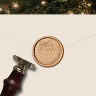 Retro Groovy Merry Christmas Holiday Wax Seal Stamp