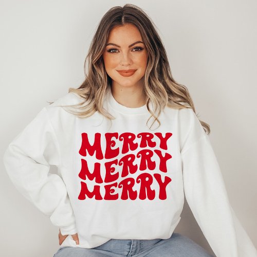 retro groovy merry Christmas sweatshirt 