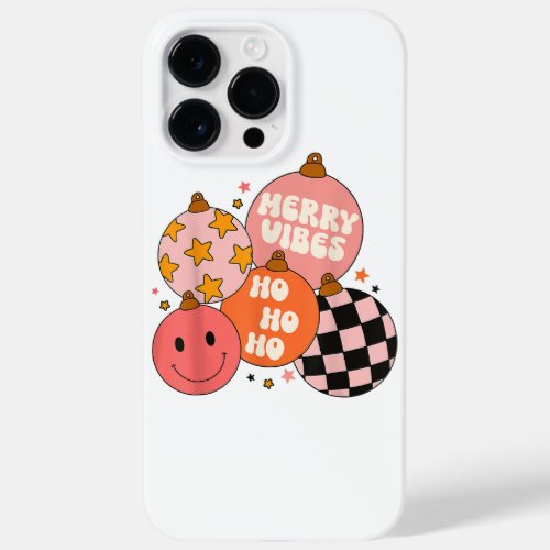 Retro Groovy Merry Vibes Christmas Cute Santa Clau Case_Mate iPhone 14 Pro Max Case
