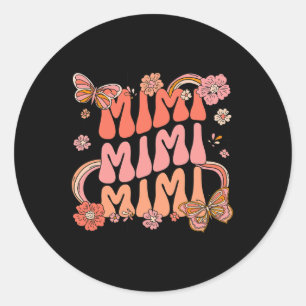 Retro Groovy Mimi Best Mimi Ever Hello Fall Thanks Classic Round Sticker