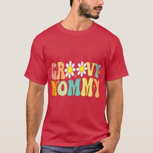 Retro Groovy Mommy Birthday Matching Family Party  T_Shirt