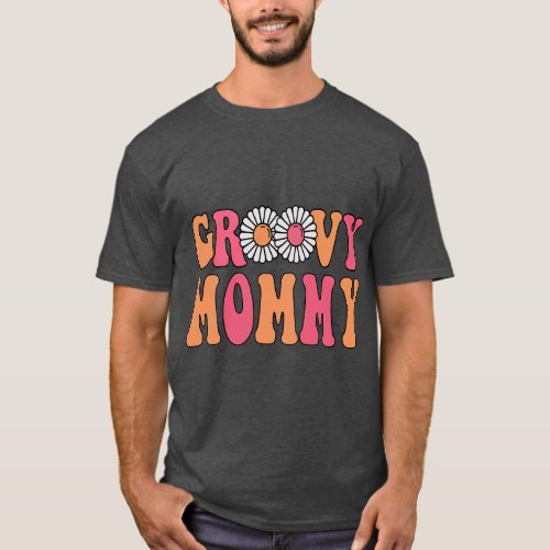 Retro Groovy Mommy Matching Family 1st Birthday Pa T_Shirt