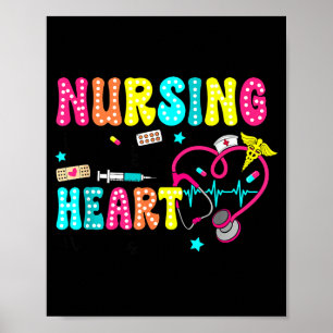 Retro Groovy Nursing Is A Work Of Heart Va Nurse L Poster