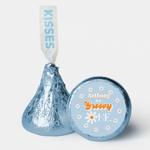 Retro Groovy One Boys 1st Birthday Hersheys Kisses