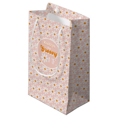 Retro Groovy One Girls 1st Birthday Small Gift Bag