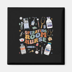 Retro Groovy Operating Room Nurse Or Nursing Schoo Magnet