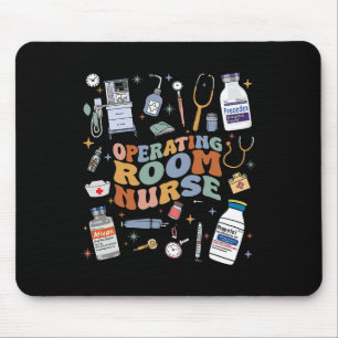 Retro Groovy Operating Room Nurse Or Nursing Schoo Mouse Pad