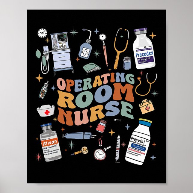 Retro Groovy Operating Room Nurse Or Nursing Schoo Poster (Front)