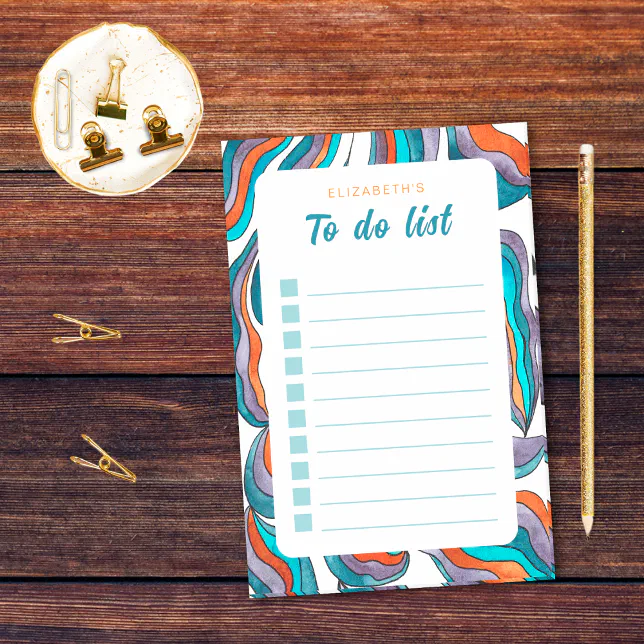 Retro Groovy Orange Blue To Do List Checklist Post-it Notes | Zazzle