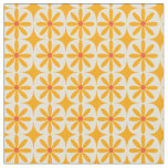 Retro Groovy Orange Flowers with Atomic starbursts Fabric