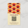 Retro Groovy Orange QR Code 70s Boho Geometric Business Card | Zazzle