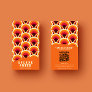 Retro Groovy Orange QR Code 70s Boho Unique Business Card