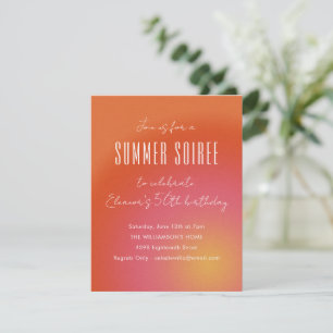 Retro Groovy Orange Summer Soiree Birthday Party Invitation