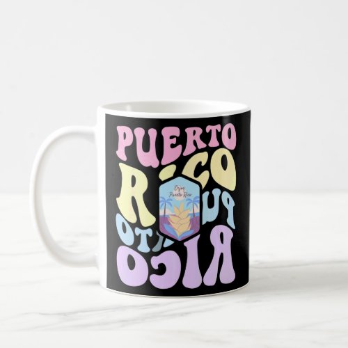 Retro Groovy Pastel Puerto Rico State Home    Coffee Mug