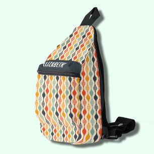 Retro Groovy Pattern Sling Bag