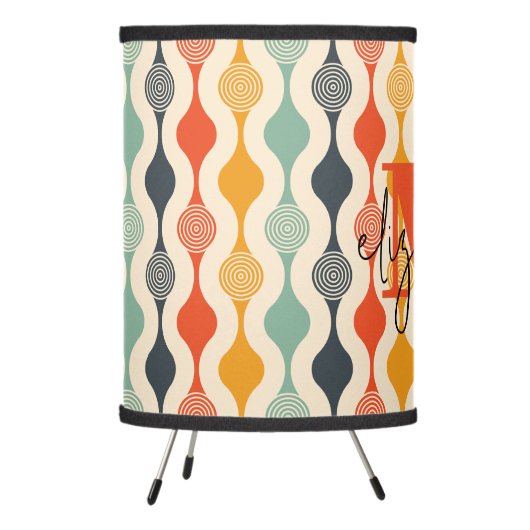 Retro Groovy Pattern Tripod Lamp (Left)