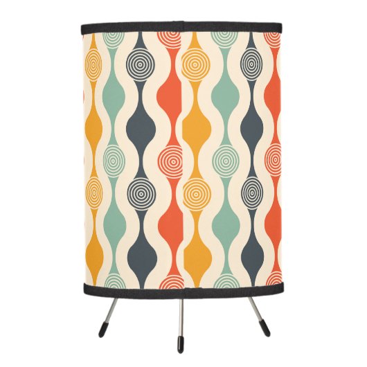 Retro Groovy Pattern Tripod Lamp (Back)