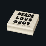 Retro Groovy Peace Love Joy Holiday Rubber Stamp<br><div class="desc">Retro Groovy Peace Love Joy Holiday rubber stamp</div>