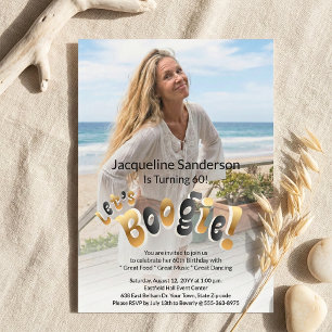 Retro Groovy Photo 60th Birthday Party  Invitation
